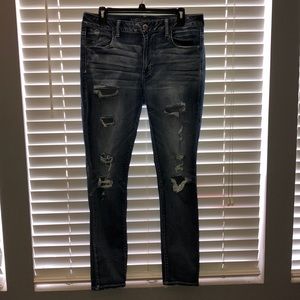 American eagle high waisted distressed jeggings